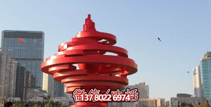 公園商廈創(chuàng)意玻璃鋼競(jìng)技運(yùn)動(dòng)火炬雕塑