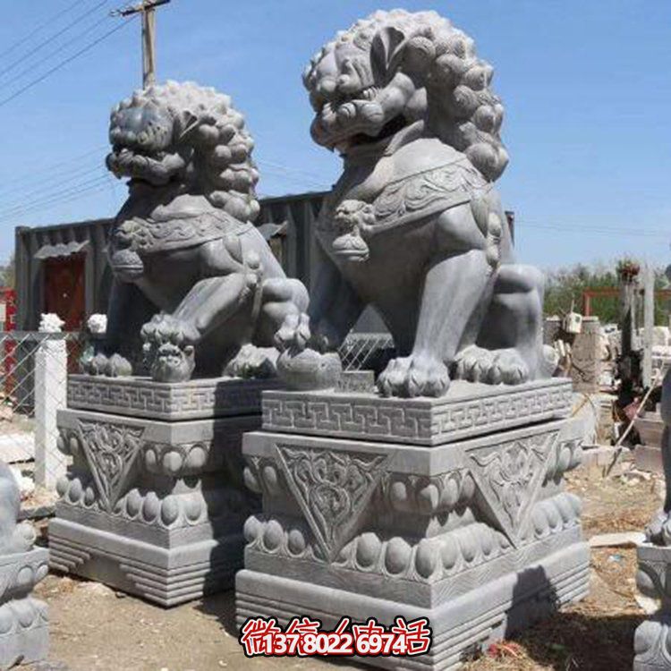 青石雕刻獅子門(mén)墩庭院中式鎮(zhèn)宅招財(cái)大型抱鼓石