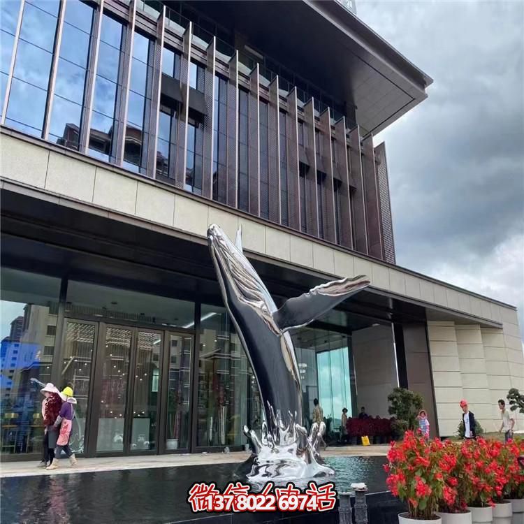 不銹鋼鏡面鯨魚(yú)擺件戶外廣場(chǎng)大型景觀