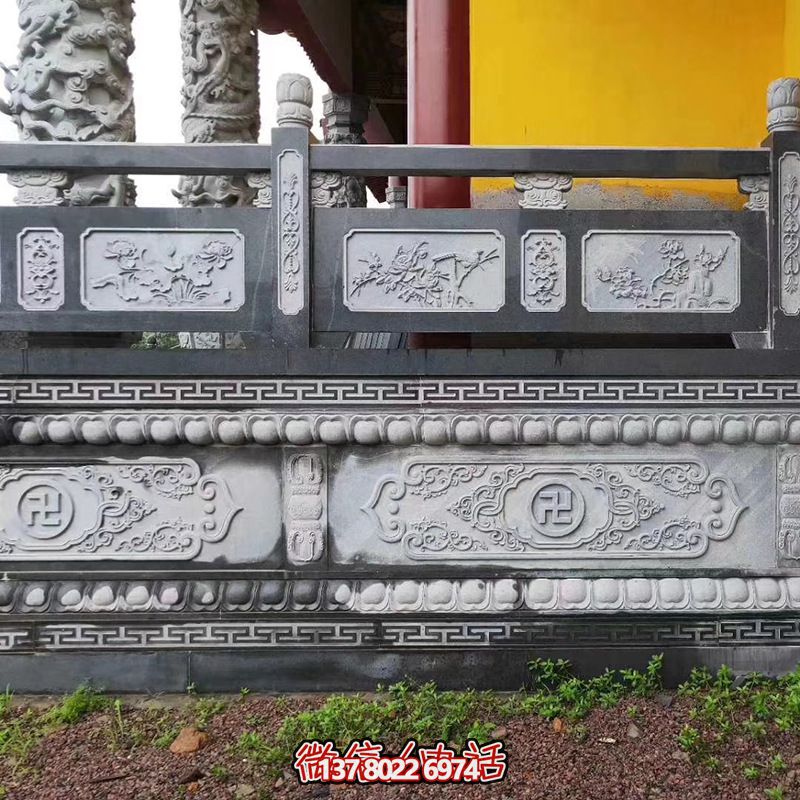 寺廟基地臺(tái)大理石灰浮雕欄桿