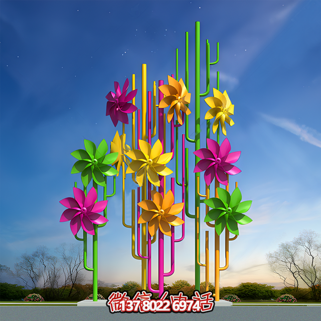  風(fēng)花趣境：不銹鋼網(wǎng)紅景觀的活力綻放