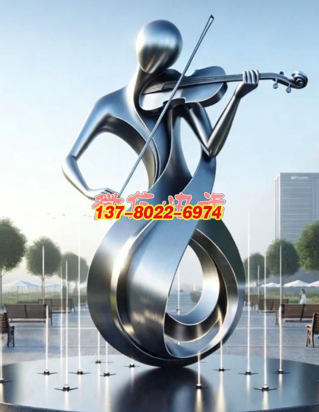 弦韻流轉(zhuǎn)?都市律動(dòng)——抽象鏡面不銹鋼雕塑